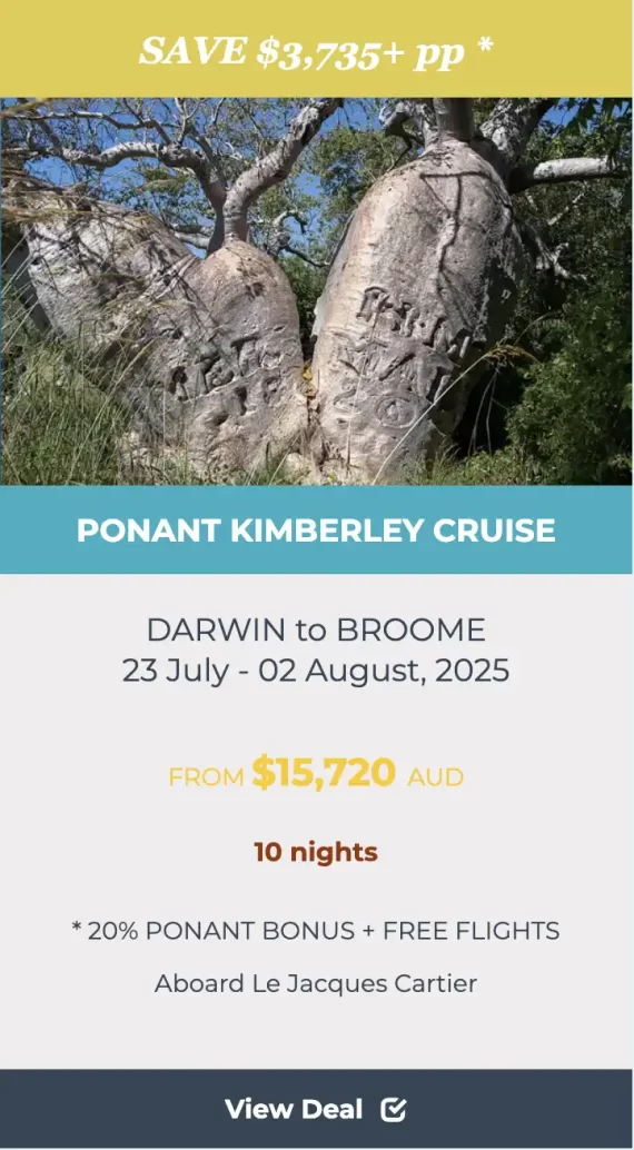 ICONIC KIMBERLEY CRUISE PONANT cruise deal flights