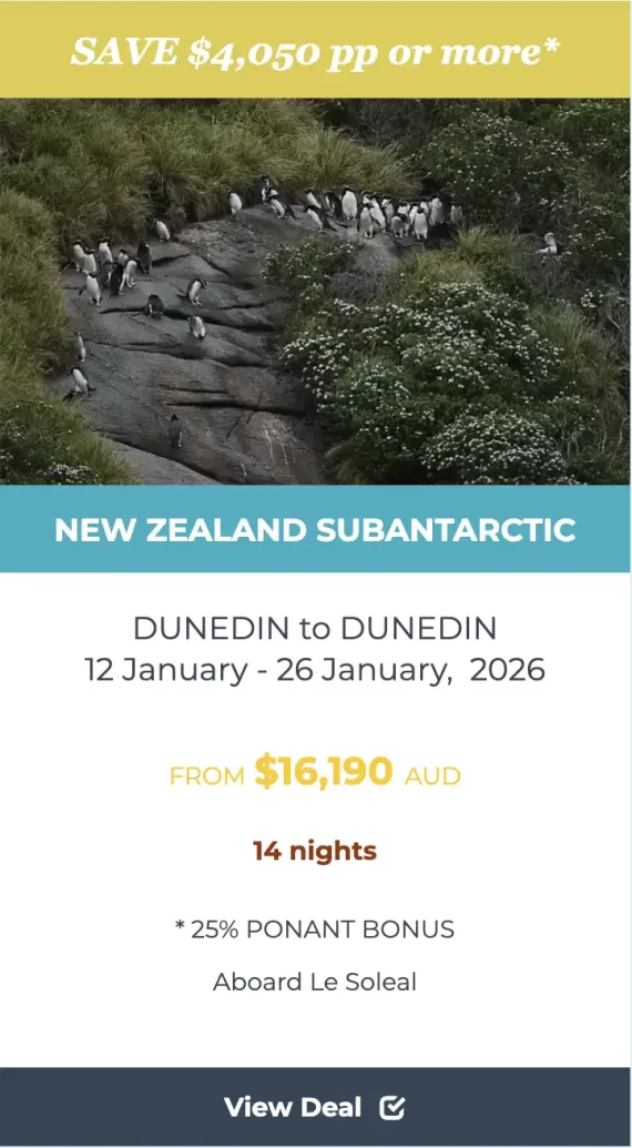 NEW ZEALAND SUBANTARCTIC ISLANDS CRUISE 2026 deal image