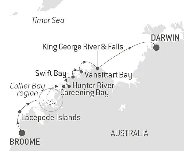 12 JULY Broome to darwin map itinerary
