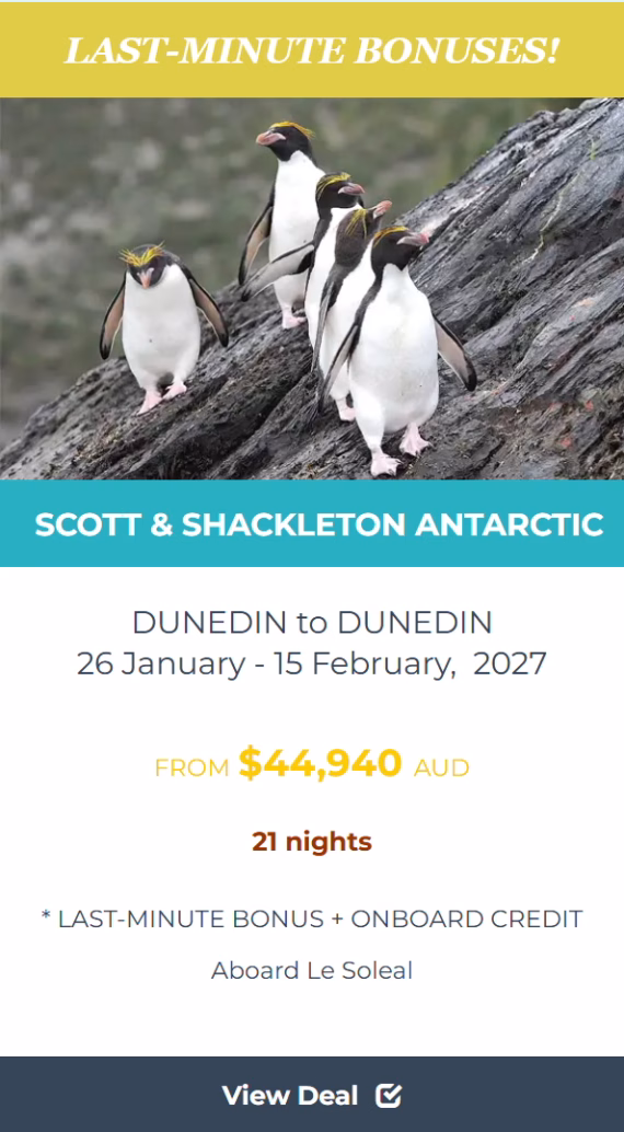 SCOTT SHACKLETON ANTARCTIC CRUISE 25 JAN 2027 - portfolio image