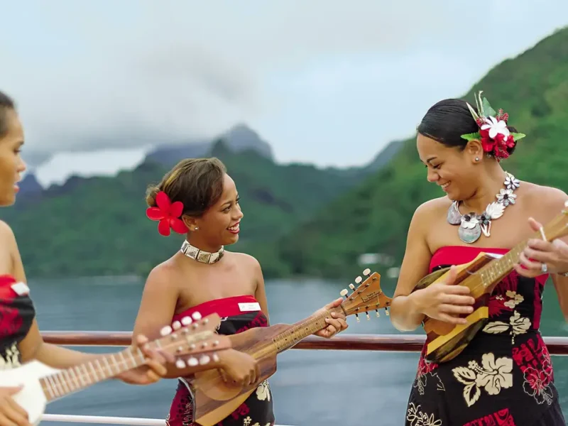 MARQUESAS THE TUAMOTUS & SOCIETY ISLANDS CRUISE DEALS-PONANT Traditional Polynesian attire